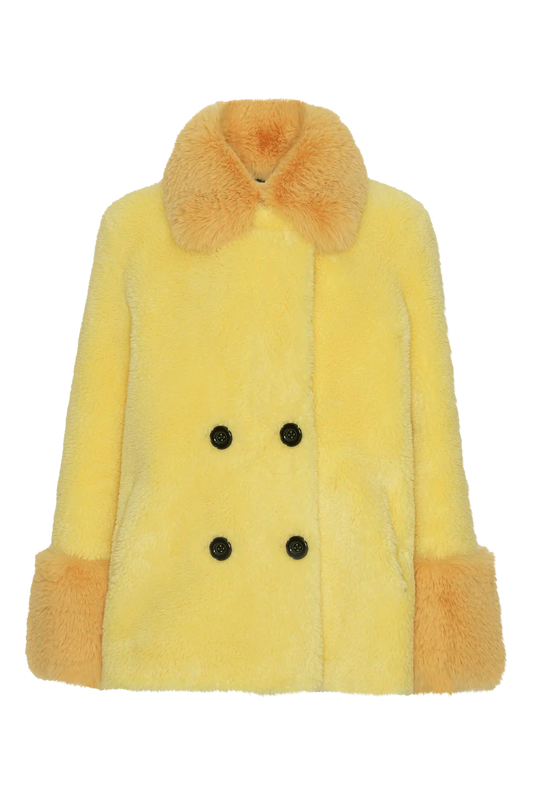Fiona Short Wool Coat Yellow