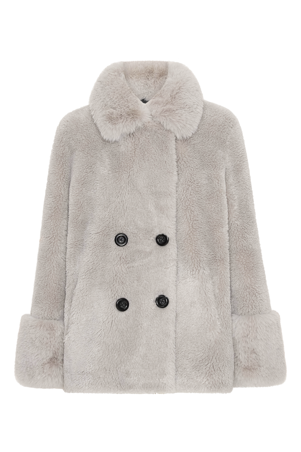 Fiona Short Wool Coat Light Grey
