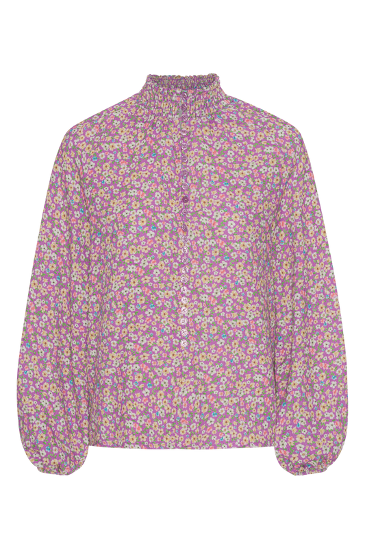 Perla Cotton Shirt Light Pink Flower