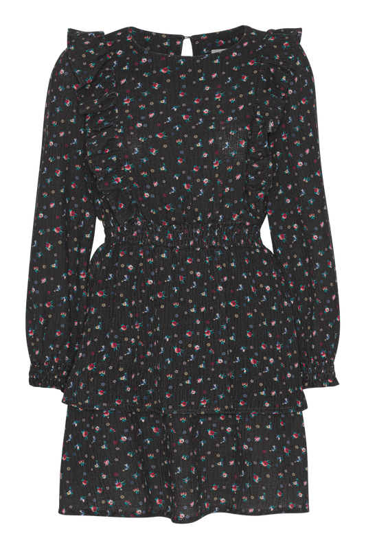 Patricia LS Cotton Dress Black Flower