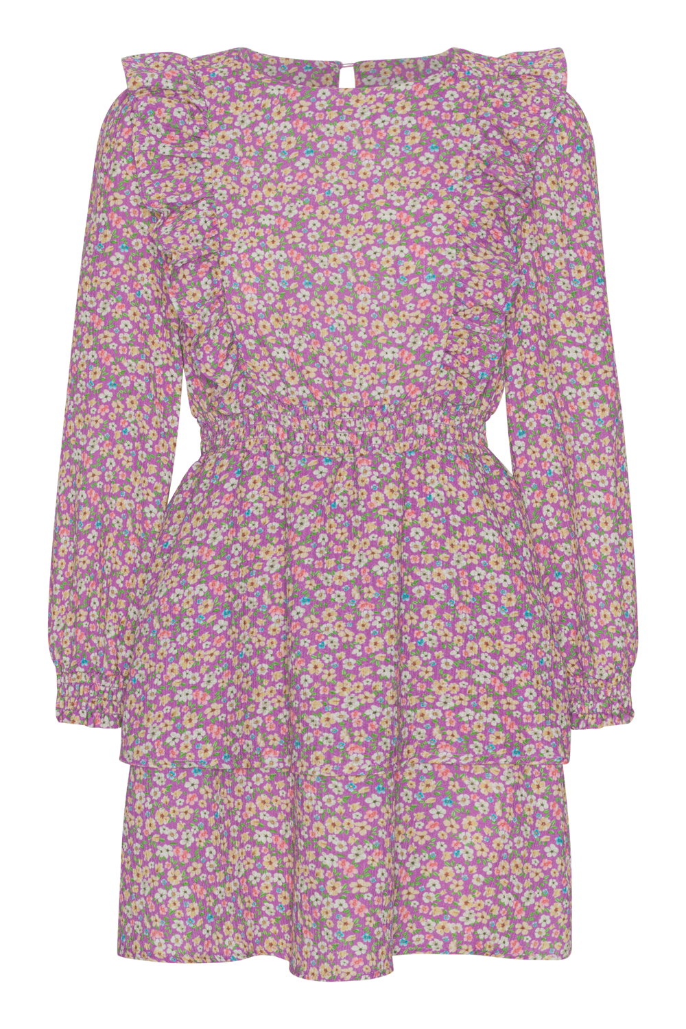 Patricia Long Sleeve Short Dress Light Pink Multi Small Flower
