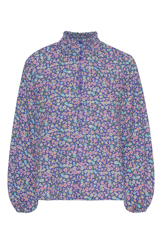 Perla Cotton Shirt Lilac Multi Small Flower