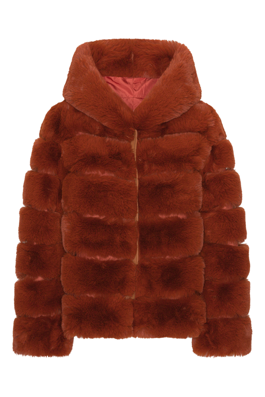 Blake Short Faux Fur Jacket Rust