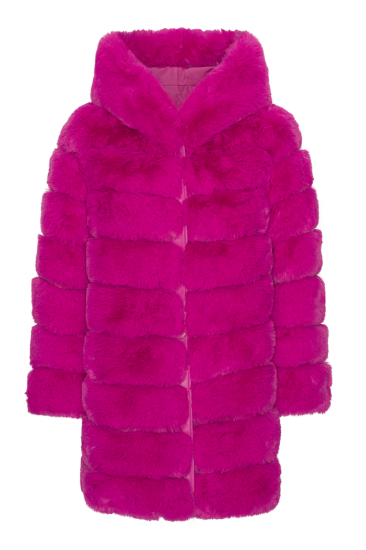 Blake Faux Fur Coat Long Neon Pink