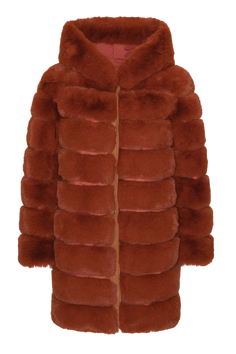 Blake Faux Fur Coat Long Rust