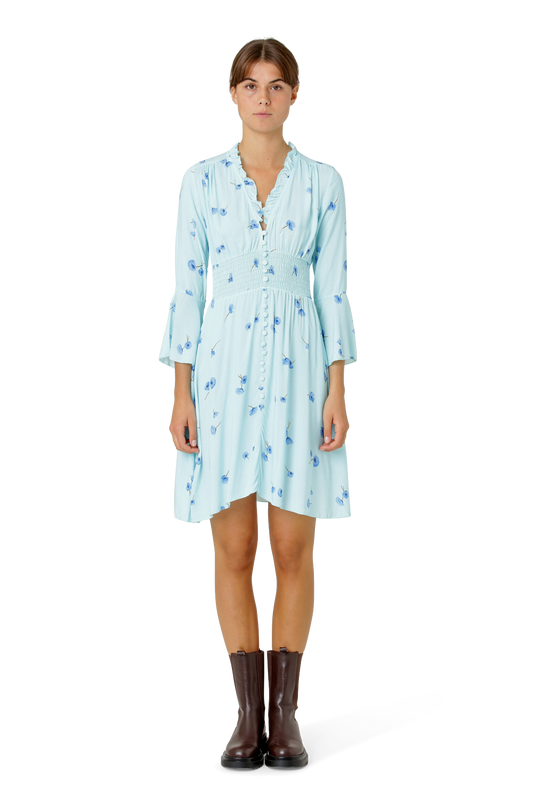 Sally Short Dress Light Blue Flower