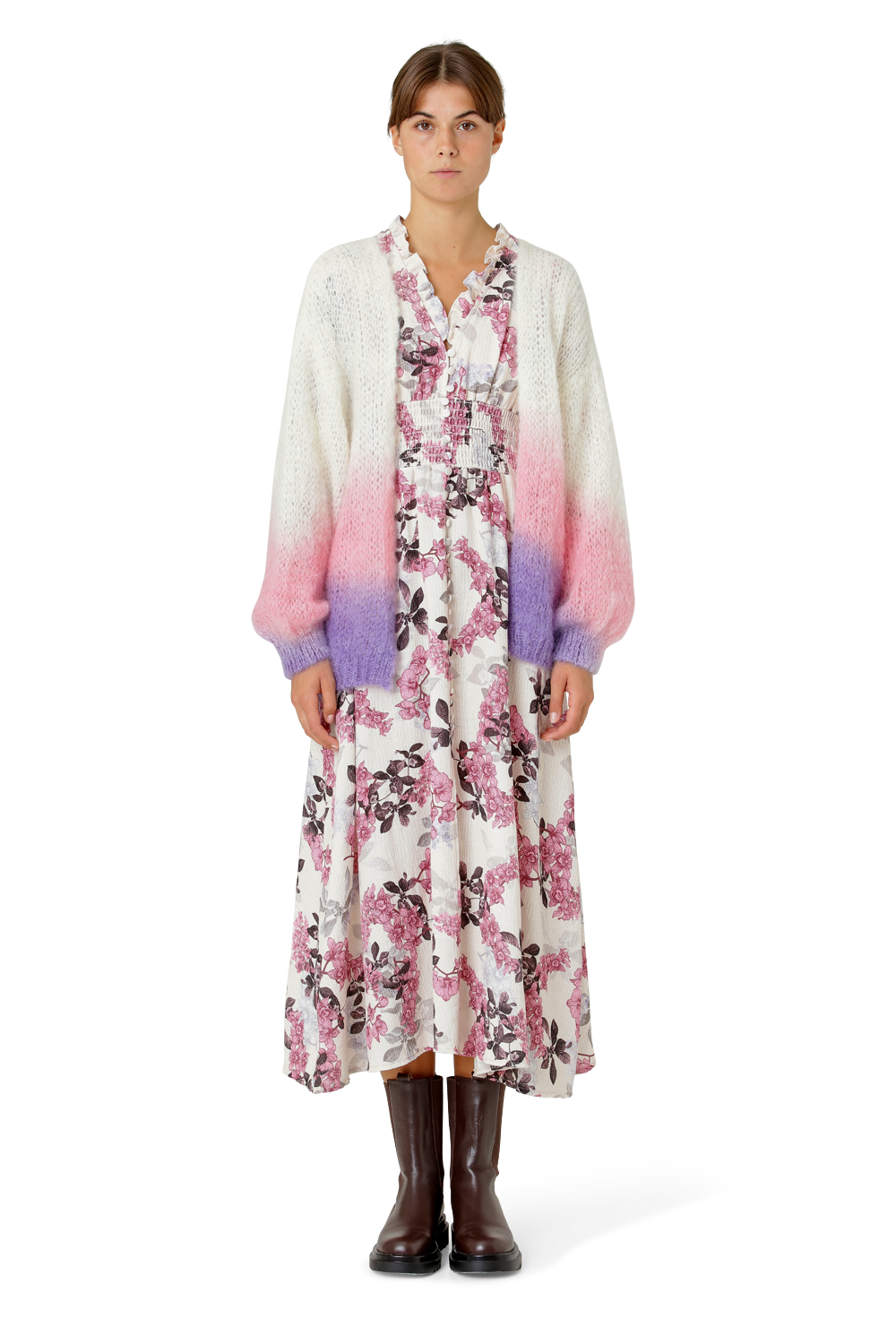 Olivia Mohair Cardigan Pink / Lilac Ombre