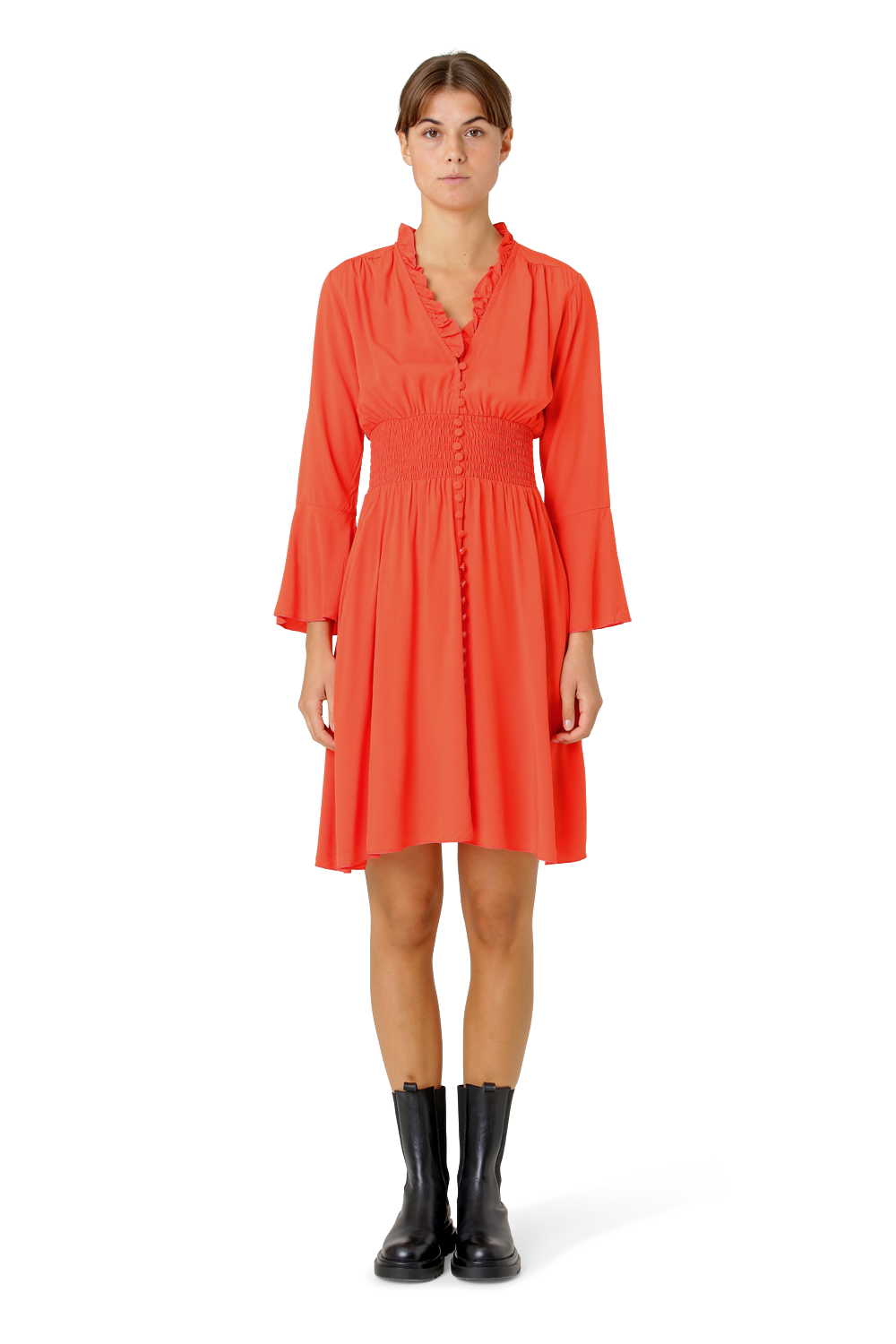 Sally Short Dress Bright Red Solid