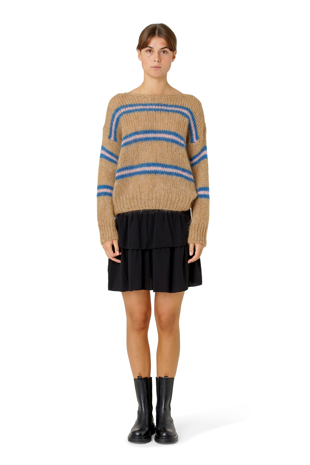 Amira Knit Pullover Brown Striped