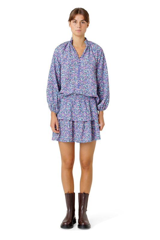 Sally Cotton Short Skirt Lilac Flower