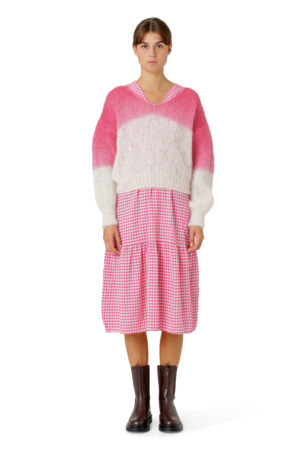 Milana Knit 2-Colored Pink/White