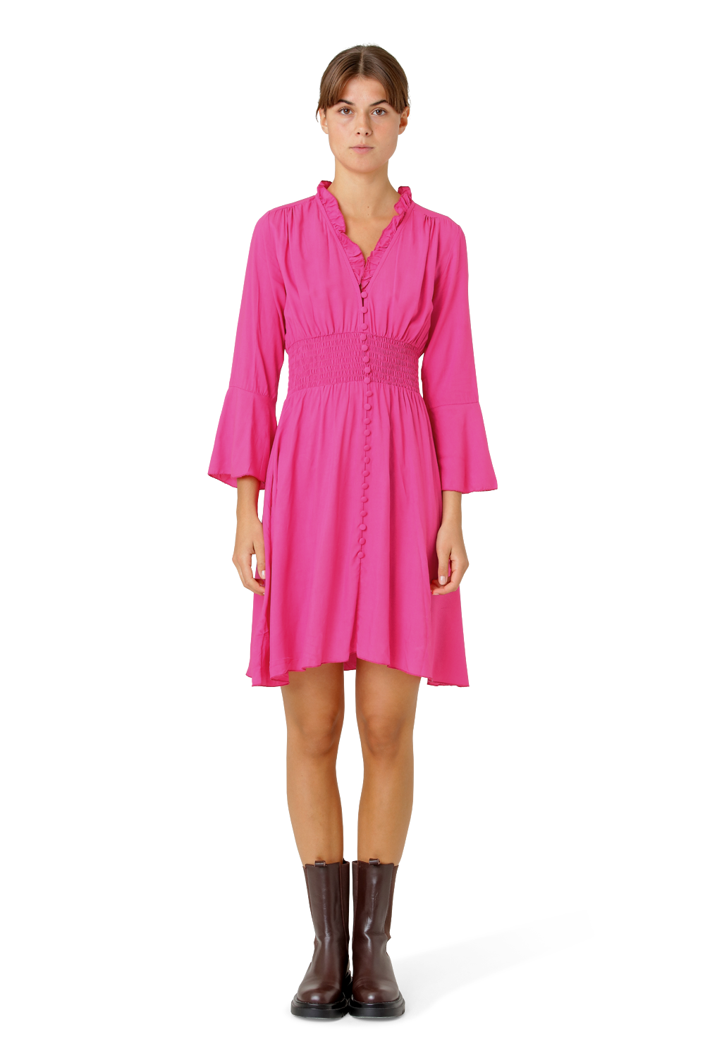 Sally Short Dress Pink Solid