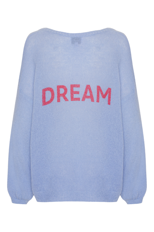 Silja Back Letters Light Blue W/ Coral Red Letters (DREAM)