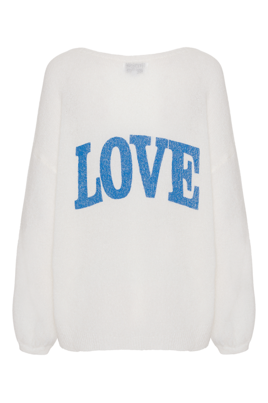 Silja Back Letters White W/ Sky Blue Letters (LOVE)