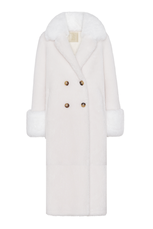 Fiona Long Wool Coat White