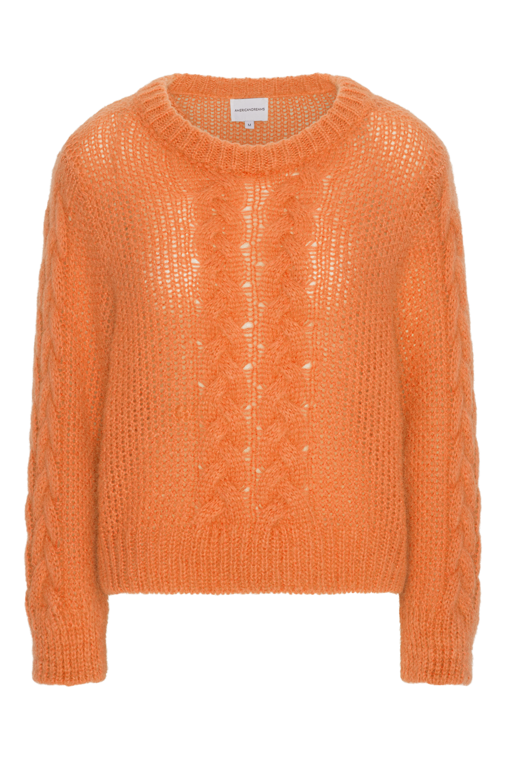 Louisa Cable Knit Pullover Orange - Sample