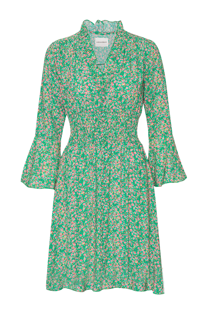 Sally Short Dress Green Flower