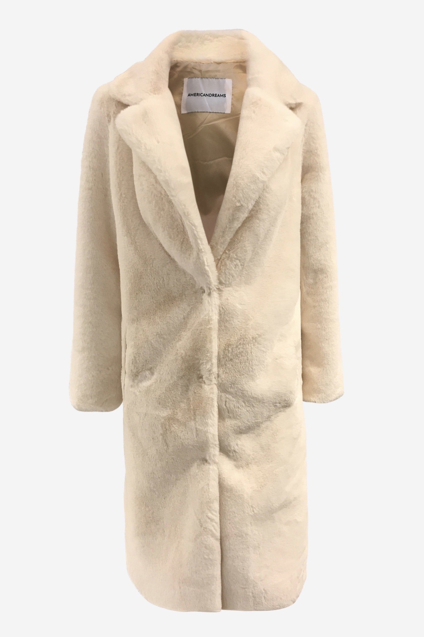 Maddie Faux Fur Jacket Long Cream White - Sample