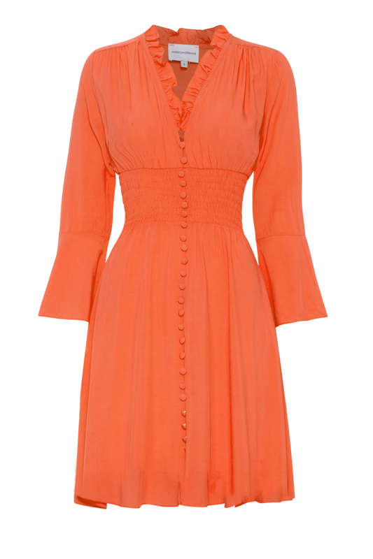 Sally Short Dress Burnt Orange Solid