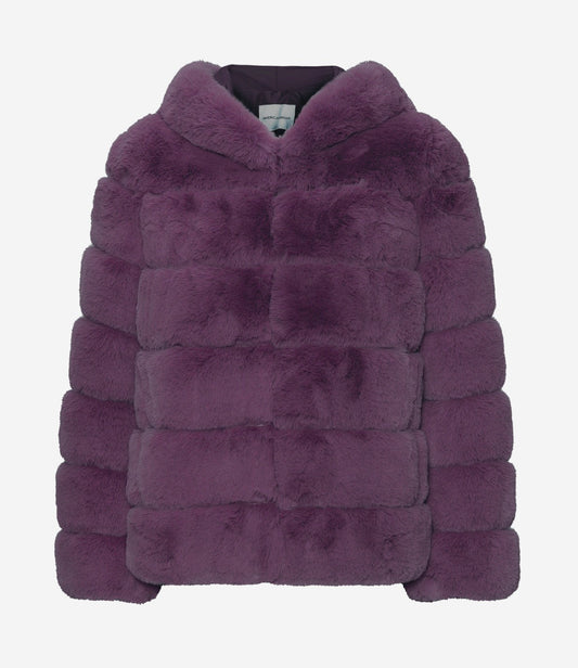 Blake Faux Fur Jacket Short Purple - Sample