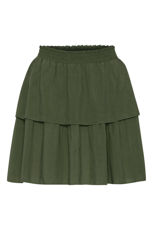 Sally Short Skirt Solid Army Green
