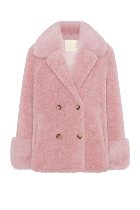 Fiona Short Wool Coat Light Pink