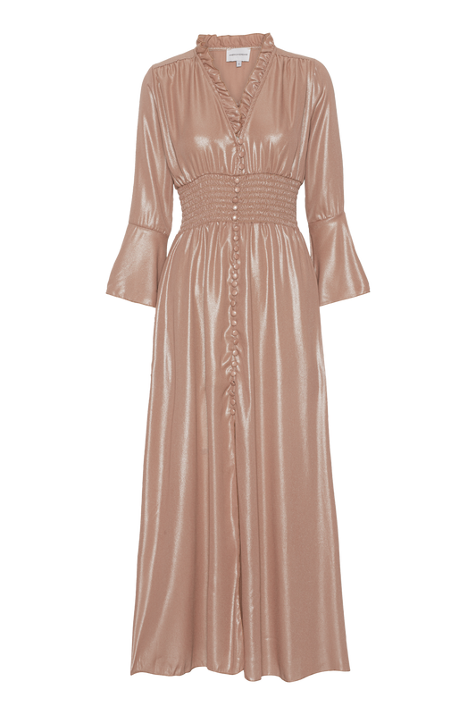 Sally Long Shimmer Dress Beige
