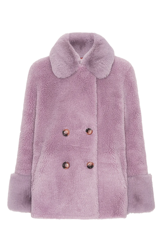 Fiona Short Wool Coat Lavender