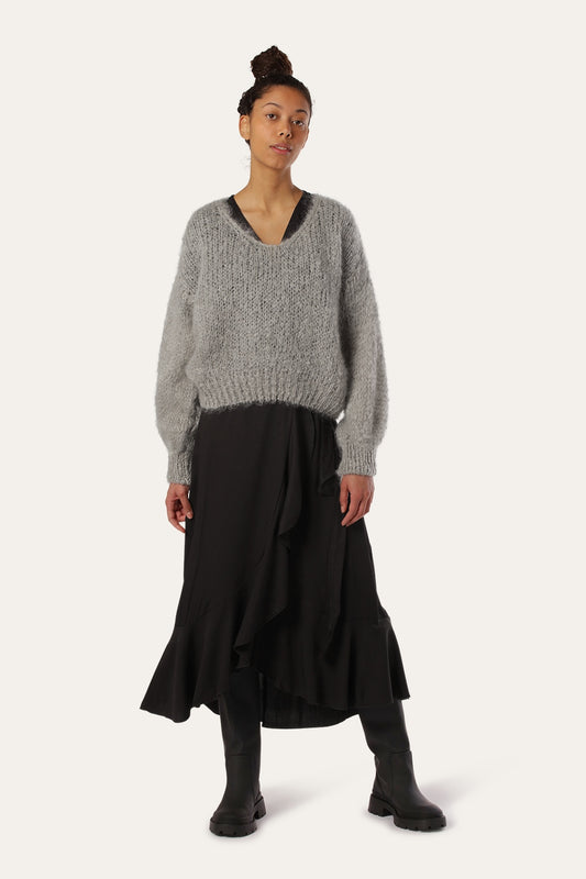 Milana LS Mohair Knit Grey