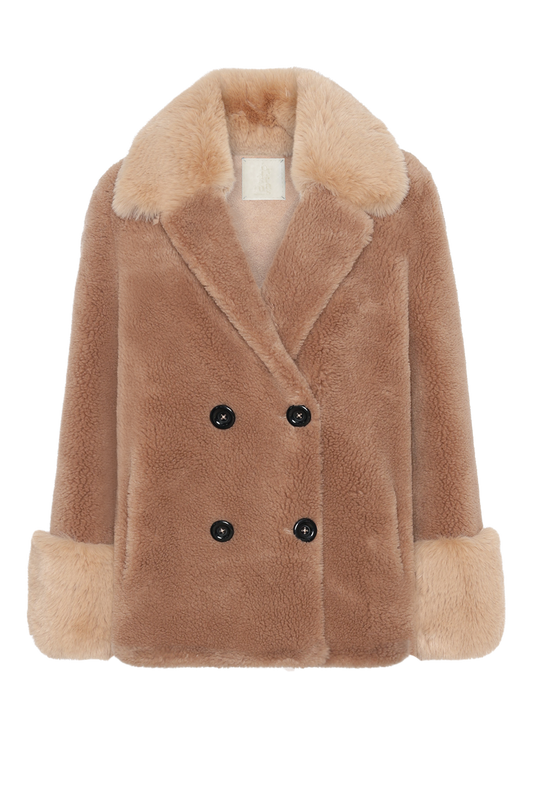Fiona Short Wool Coat Light Brown
