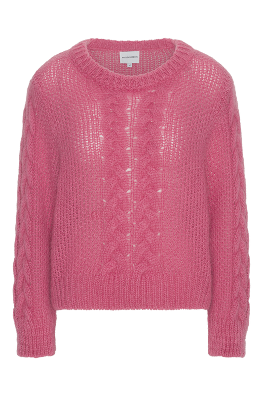 Louisa Cable Knit Pullover Pink