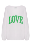 Silja Back Letters White W/ Green Letters (LOVE)