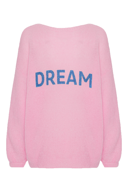 Silja Back Letters Light Pink W/ Blue Letters (DREAM)
