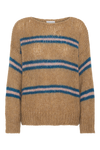 Amira Knit Pullover Brown/Blue/Light Pink Striped