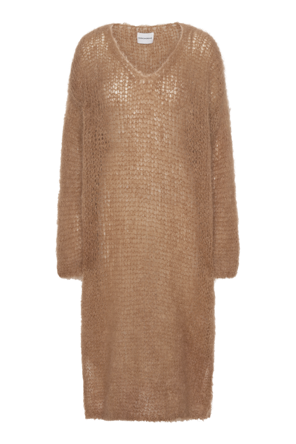Camilla V Neck Mohair Dress Medium Brown
