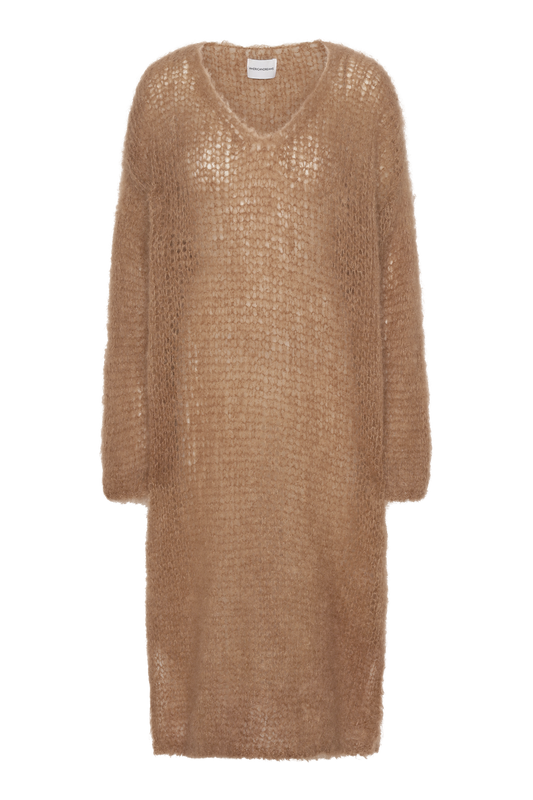 Camilla V Neck Mohair Dress Medium Brown