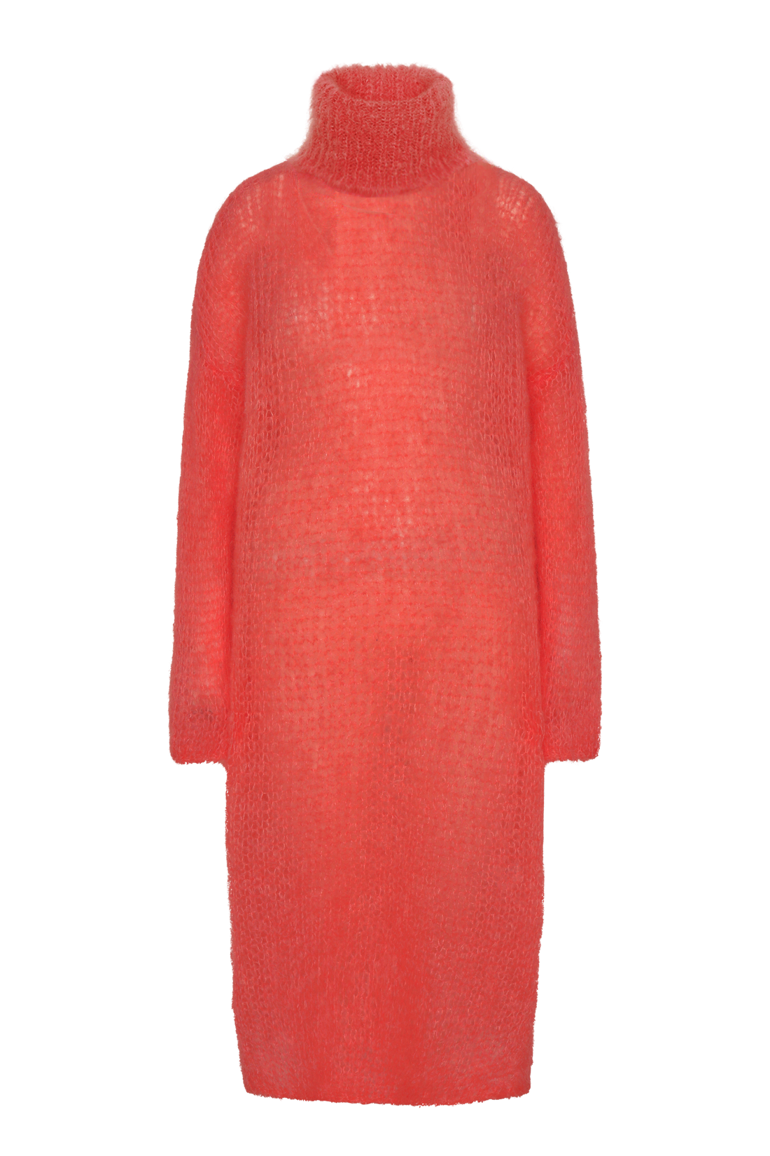 Chiara LS Roll Neck Dress Coral Red