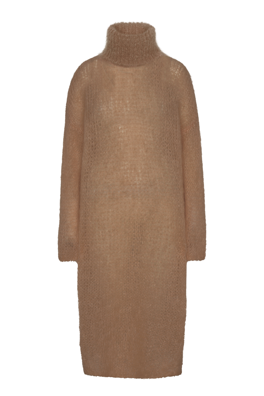Chiara LS Roll Neck Dress Medium Brown