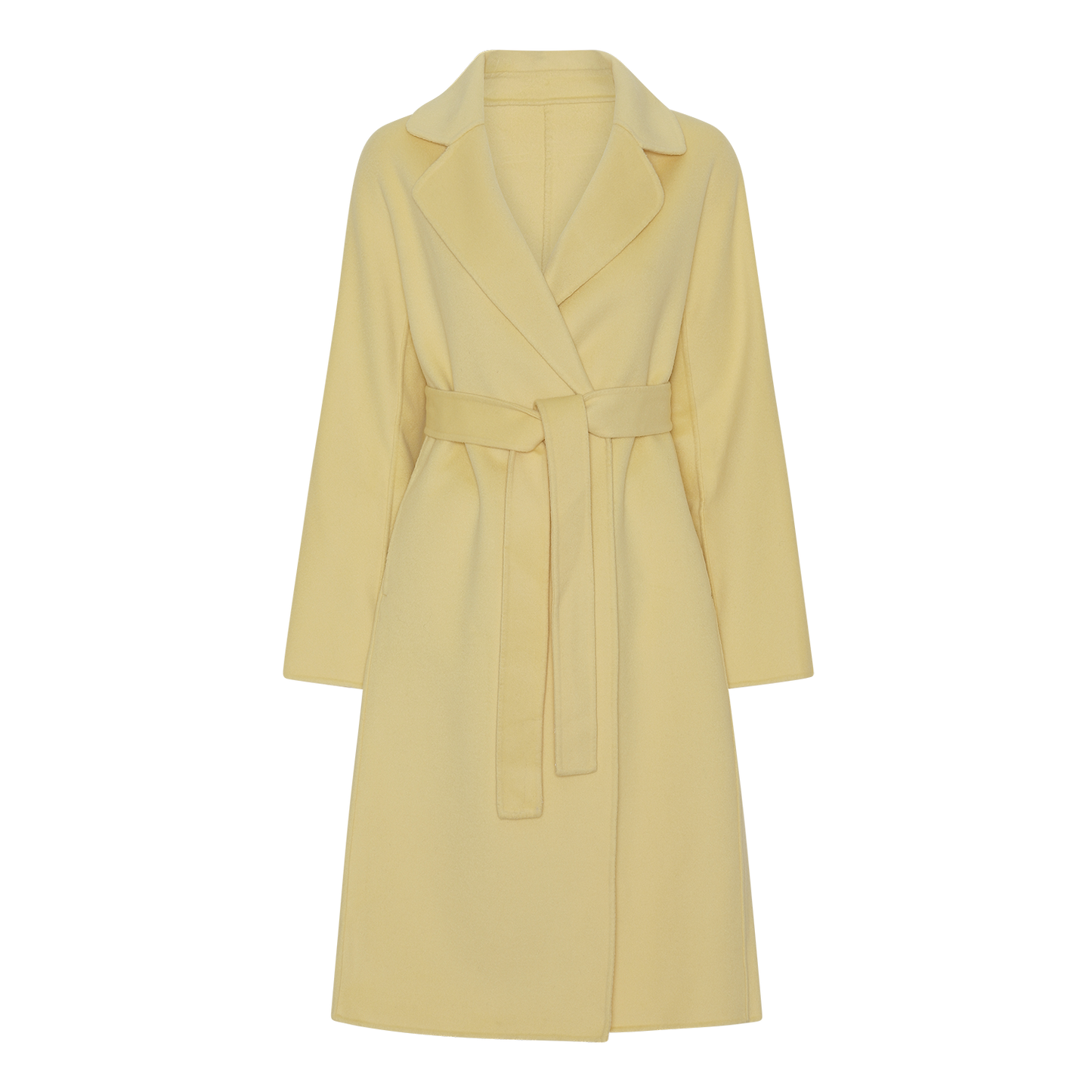 Claudette Merino Wool Coat Long Light Yellow - Sample