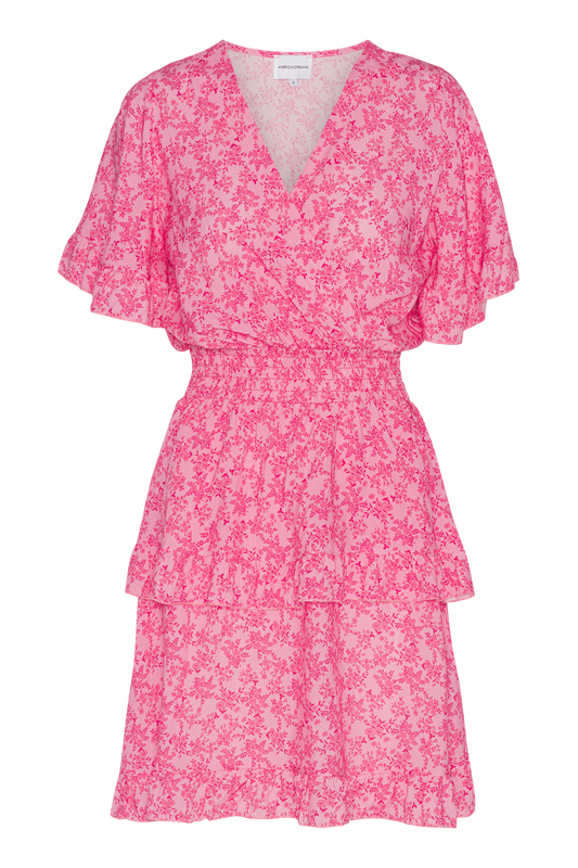 Ella Short Dress Pink W/Pink Flower