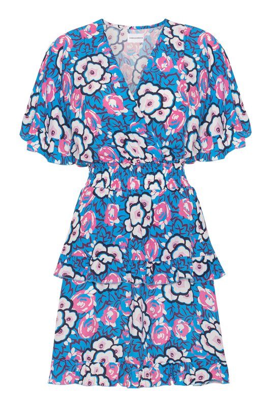 Ella Short Dress Sky Blue Flower