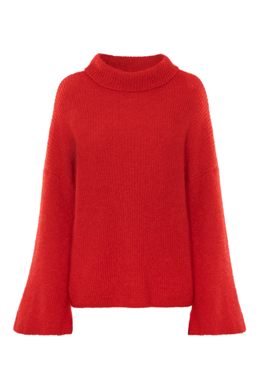Felicia Oversized Knit Lipstick Red