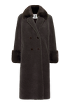 Fiona Long Wool Coat Chocolate Brown