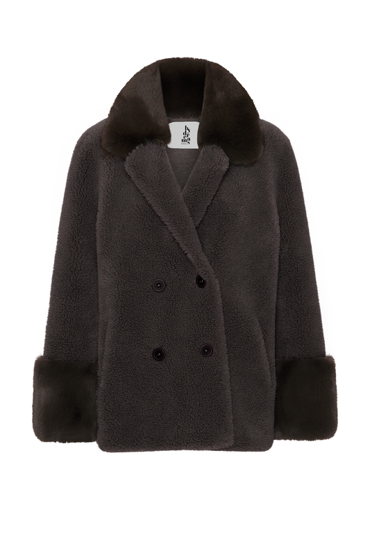 Fiona Short Wool Coat Chocolate Brown