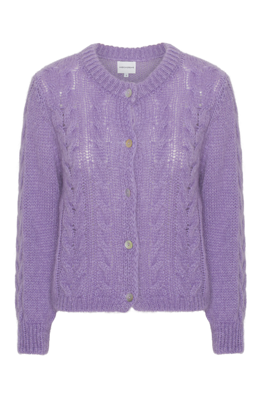 Frankie Cable Knit Cardigan Lilac