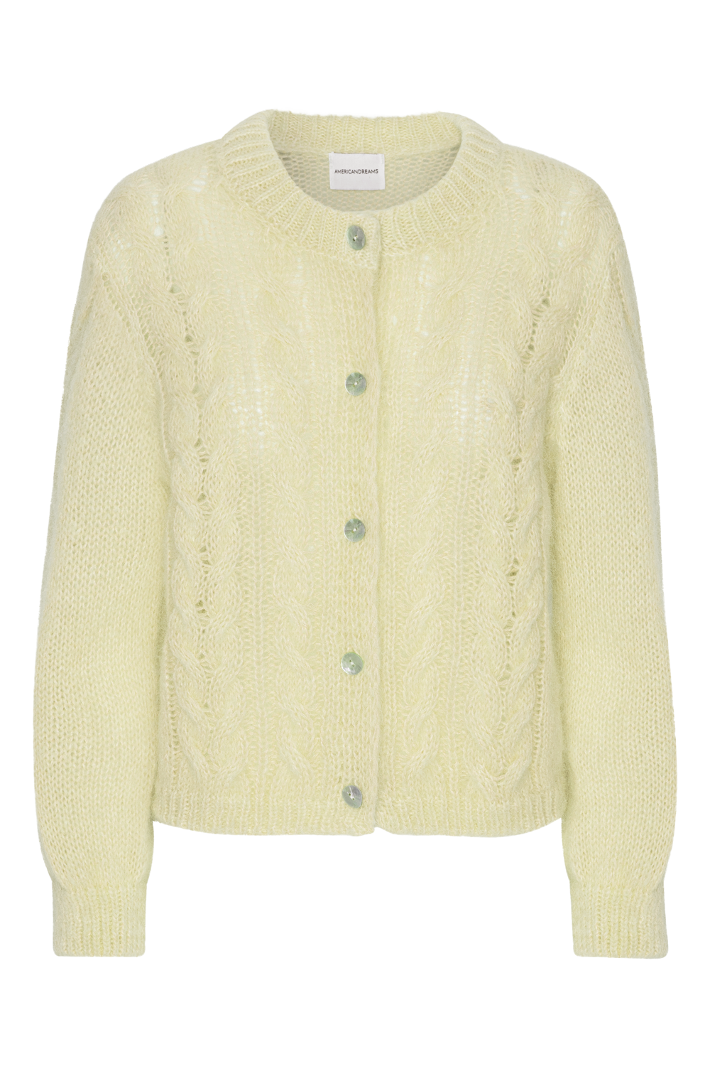 Frankie Cable Knit Cardigan Light Yellow - Sample