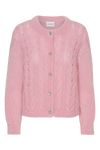 Frankie Cable Knit Cardigan Soft Berry
