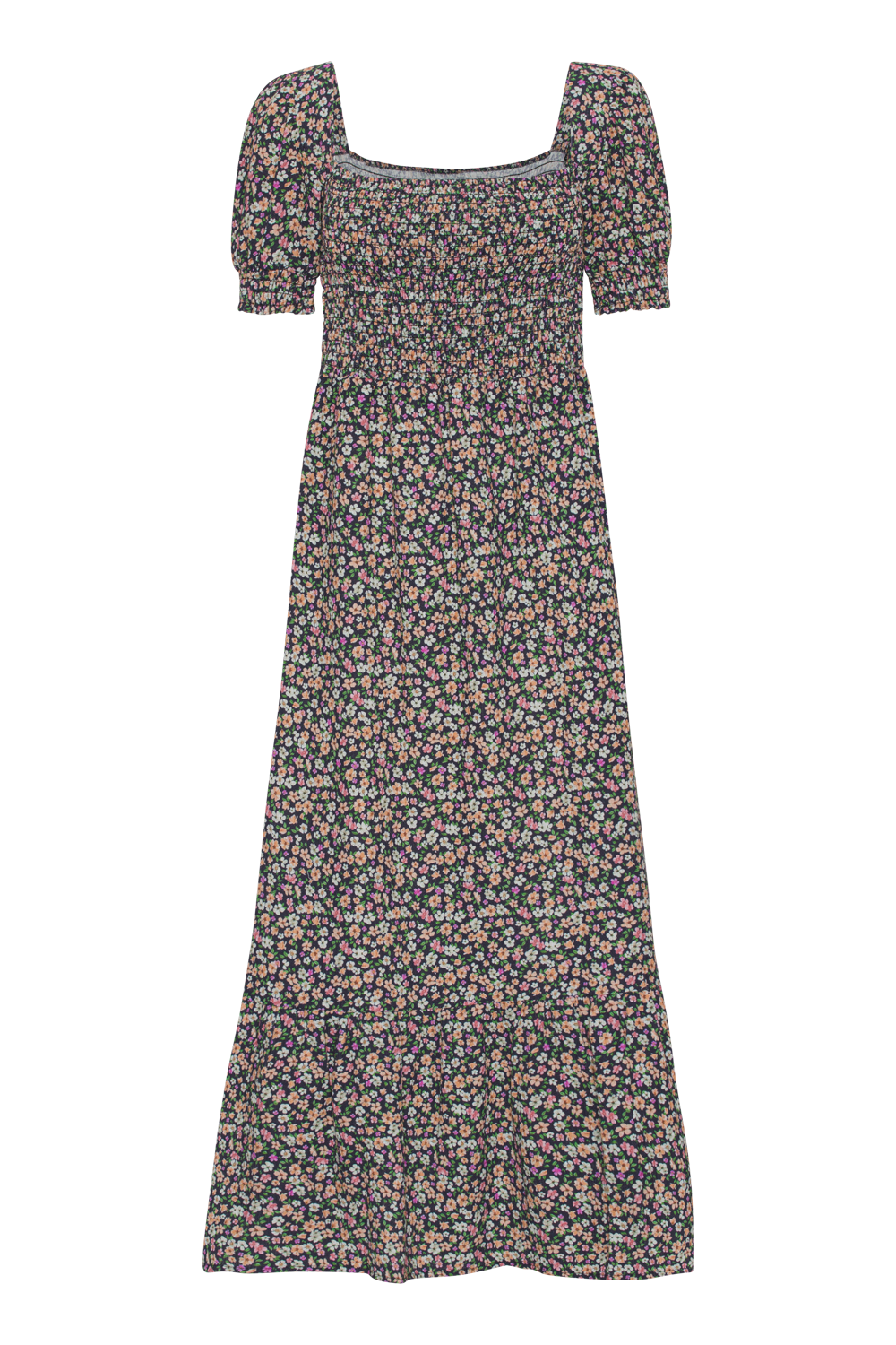 Jade Cotton Long Dress Navy Flower - Sample
