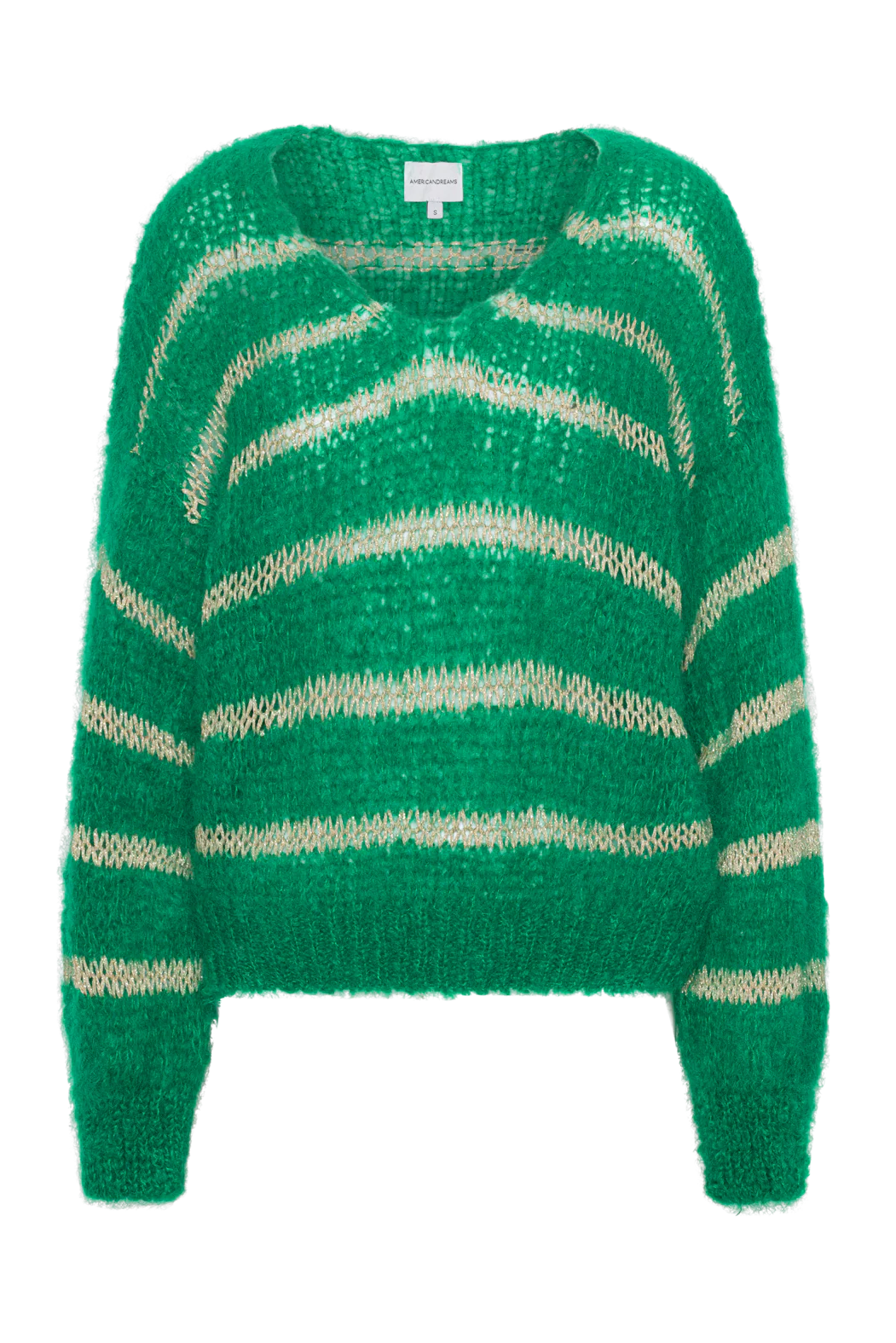 Katie LS Knit Emerald Green W/Gold
