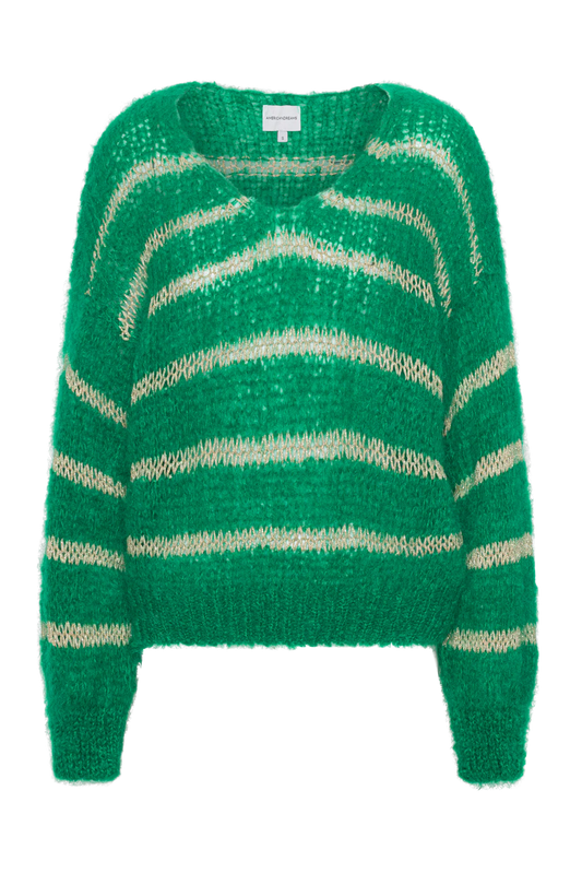 Katie LS Knit Emerald Green W/Gold